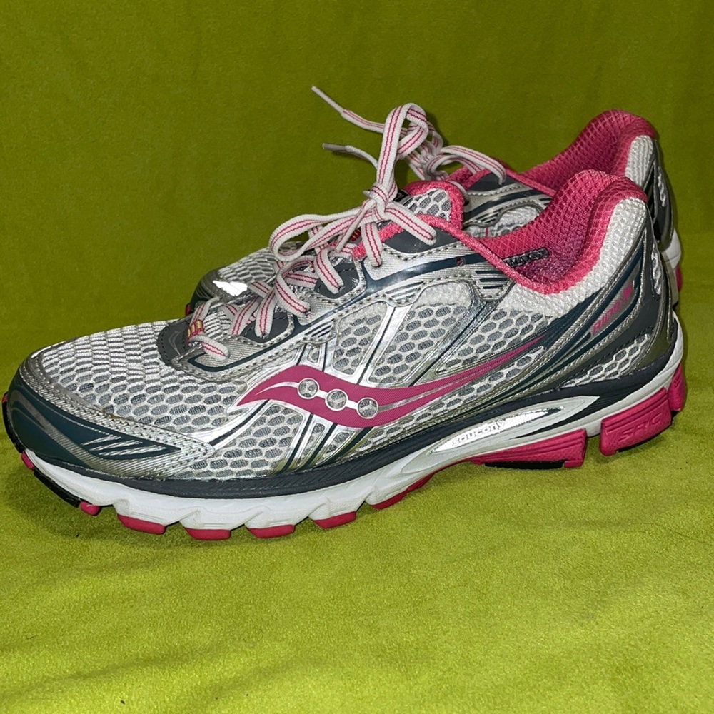 Women Saucony Ride 5 Pink Reflective Running Shoe Sneaker 10168-1 Wide Size 8.5